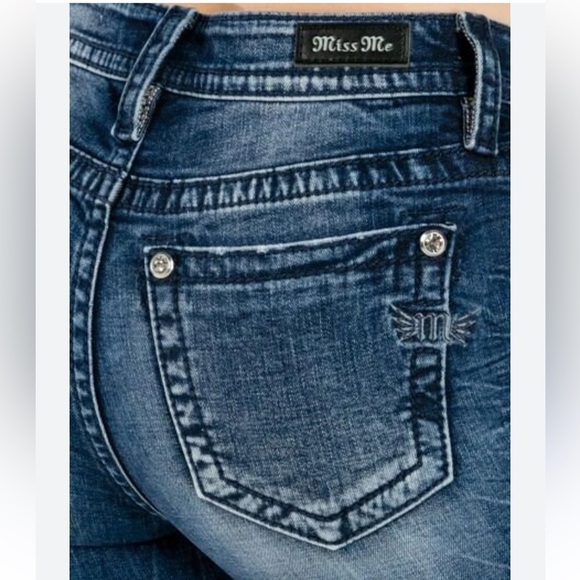 Miss Me Los Angeles Mid-Rise Skinny Size 27 Dark Wash - Picture 2 of 12